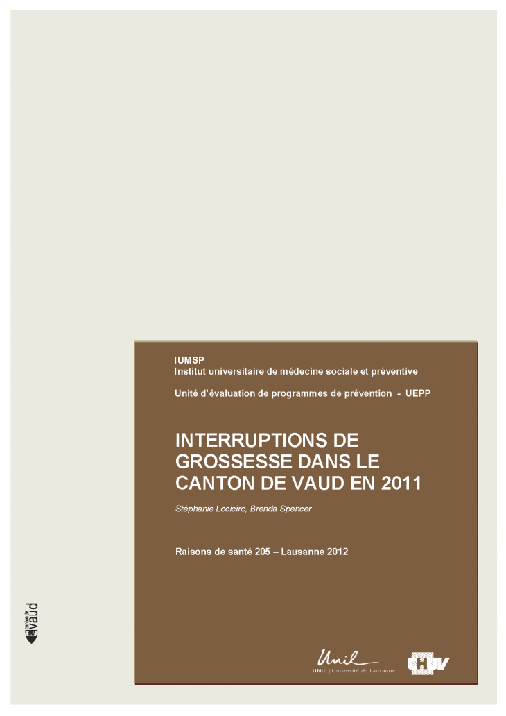 Interruptions de grossesse dans le canton de Vaud en 2011