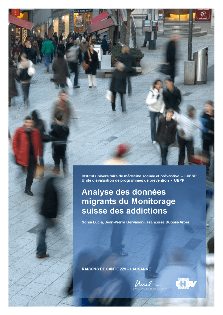 Analyse des données migrants du Monitorage suisse des addictions