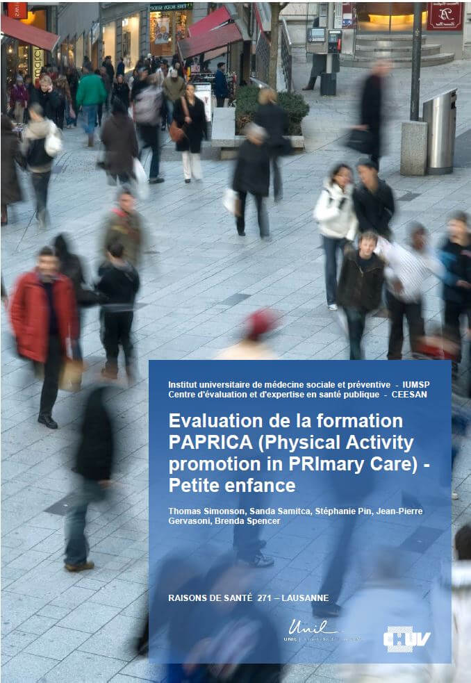 Evaluation de la formation PAPRICA (Physical Activity promotion in PRImary Care) - Petite enfance