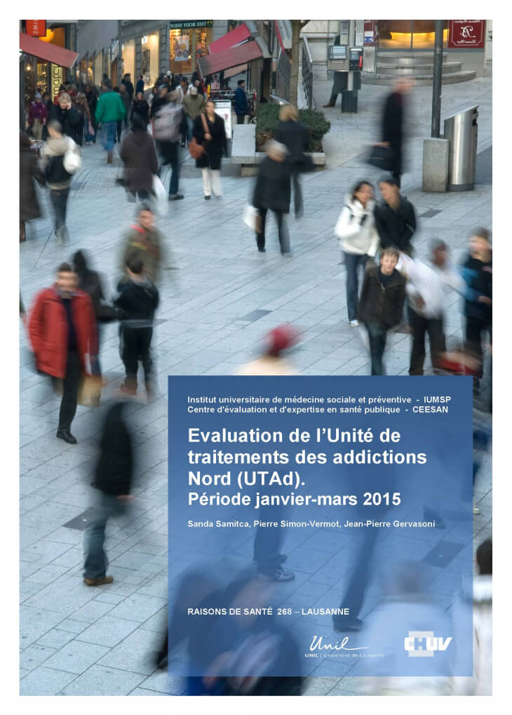 Evaluation de l’Unité de traitements des addictions Nord (UTAd). Période janvier-mars 2015