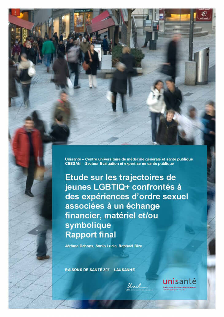 Etude sur les trajectoires de jeunes LGBTIQ+ confrontés à des expériences d’ordre sexuel associées à un échange financier, matériel et/ou symbolique : Rapport final